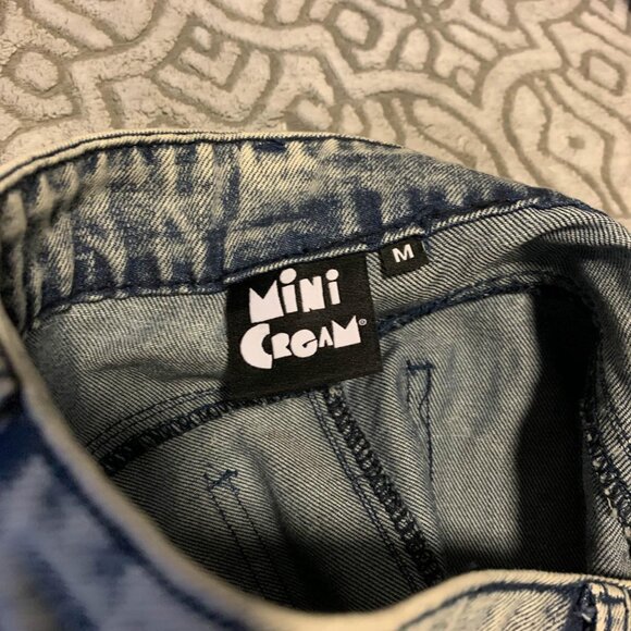 Mini Cream Korea denim skirt - Picture 3 of 4